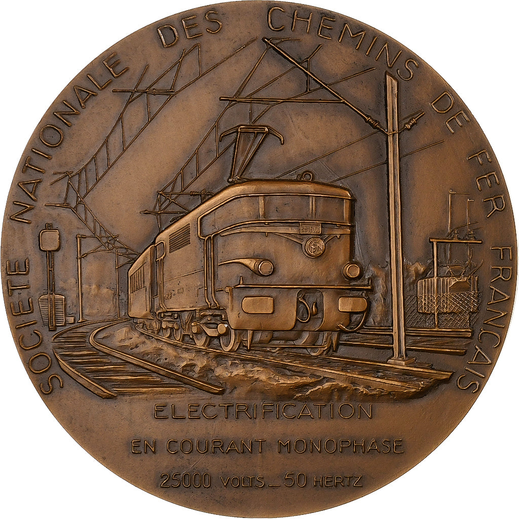 Francia, medalla, SNCF, électrification, 1959, Bronce, Belmondo, EBC