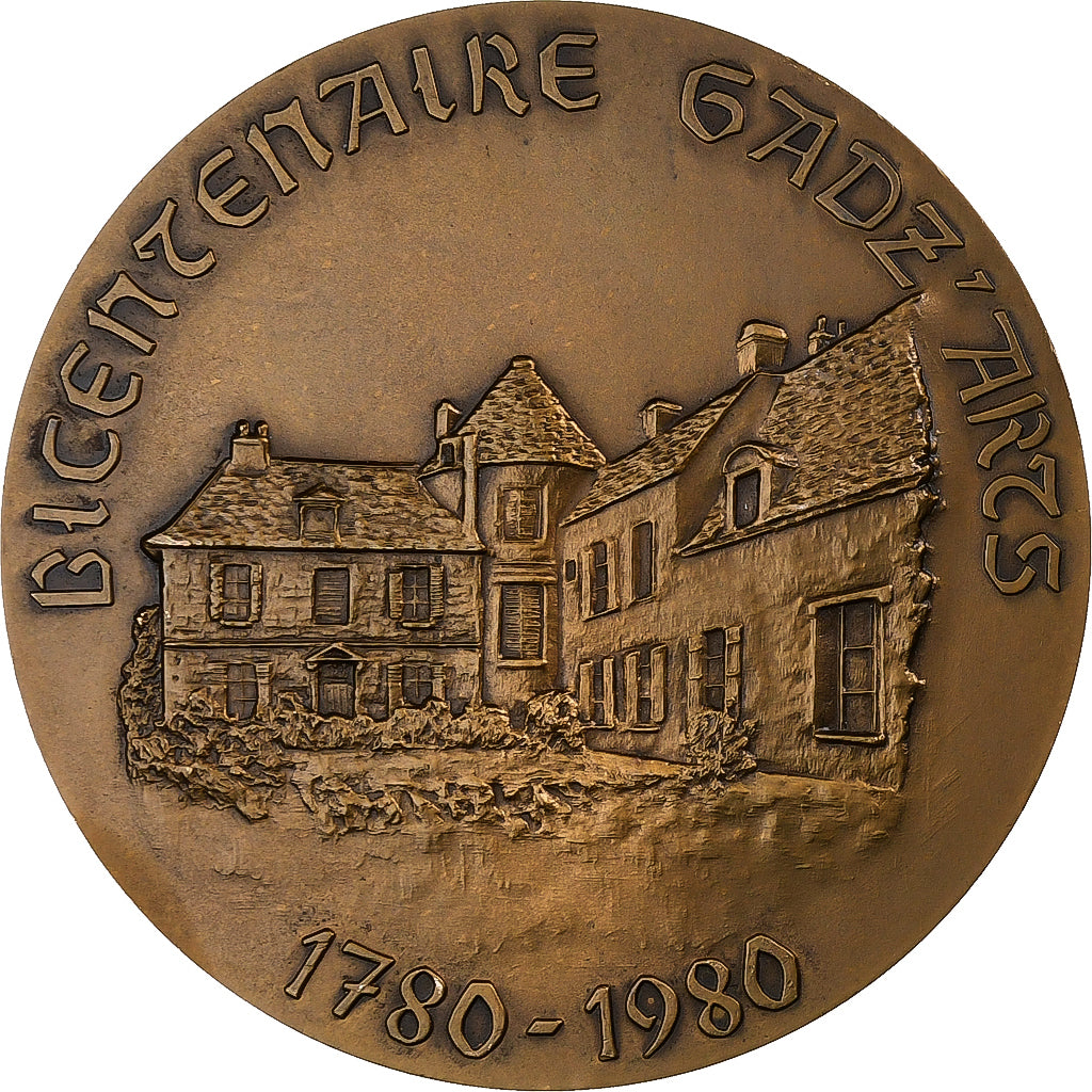 França, medalha, Duc de la Rochefoucauld-Liancourt, Bicentenaire, 1980, Bronze