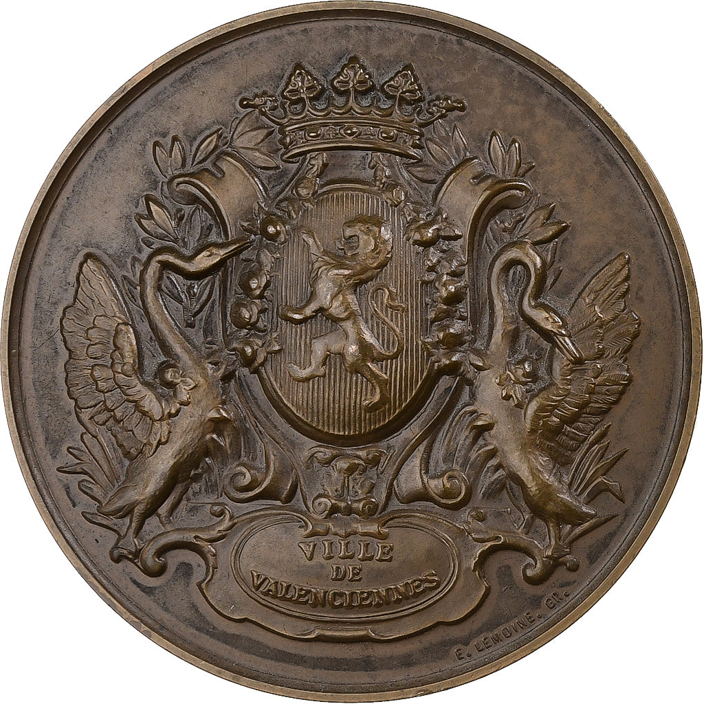 Francja, medal, Ville de Valenciennes, 1976, Brązowy, Lemoine, AU(55-58)