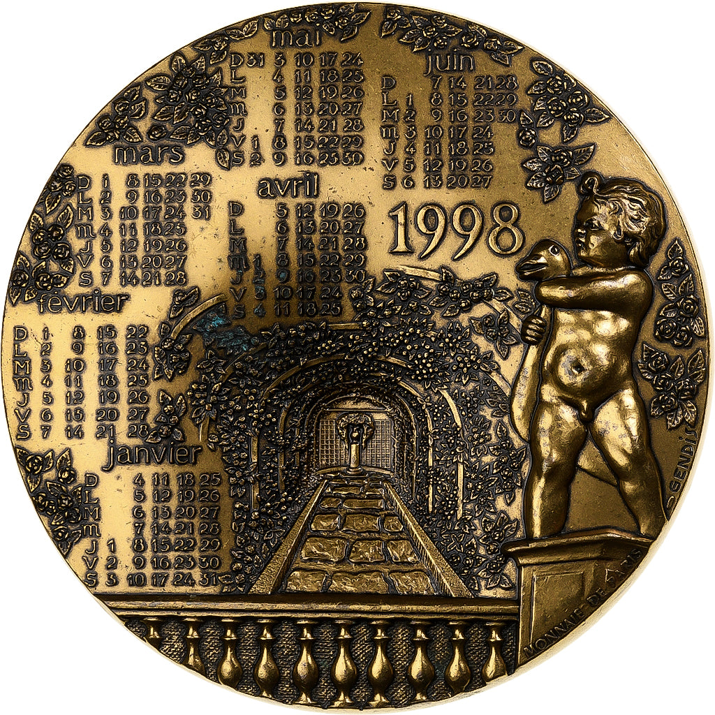 Frankreich, Medaille, Calendrier, 1998, Bronze, MDP, VZ