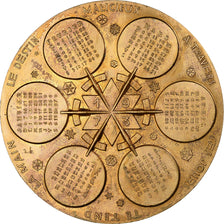 France, Medal, Calendrier, Nouvelle Année, 1973, Bronze, AU(50-53)