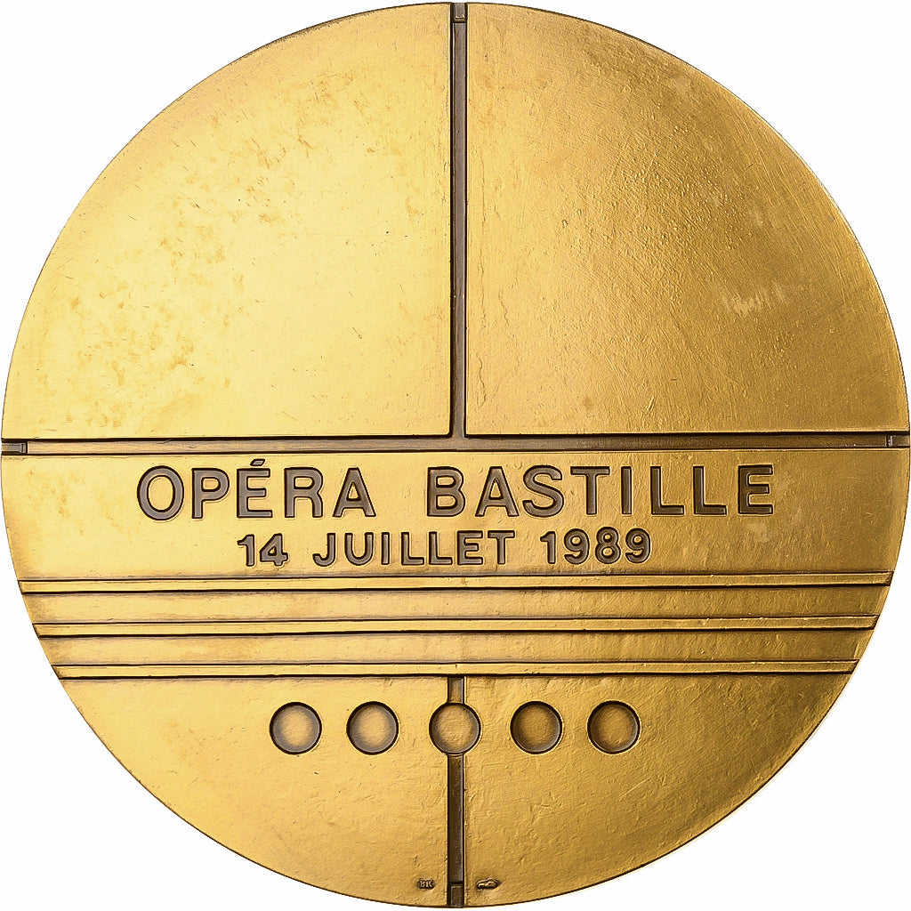 France, Médaille, Opéra Bastille, 1989, Bronze Florentin, SUP