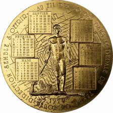 France, Medal, Calendrier, Nouvelle Année, Ariane, Thésée, 1979, Bronze