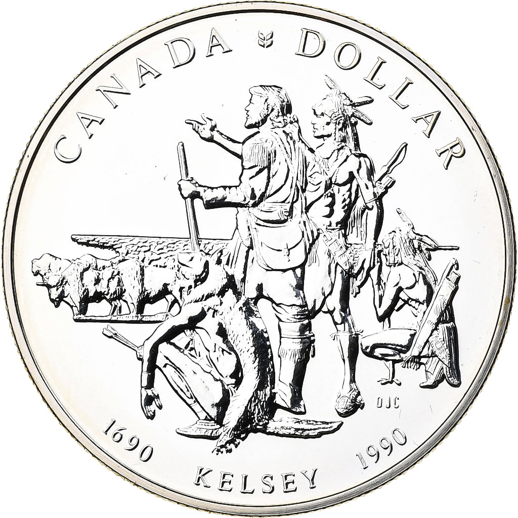 Canada, Elizabeth II, Dollar, Henry Kelsey, 1990, Royal Canadian Mint, Argento