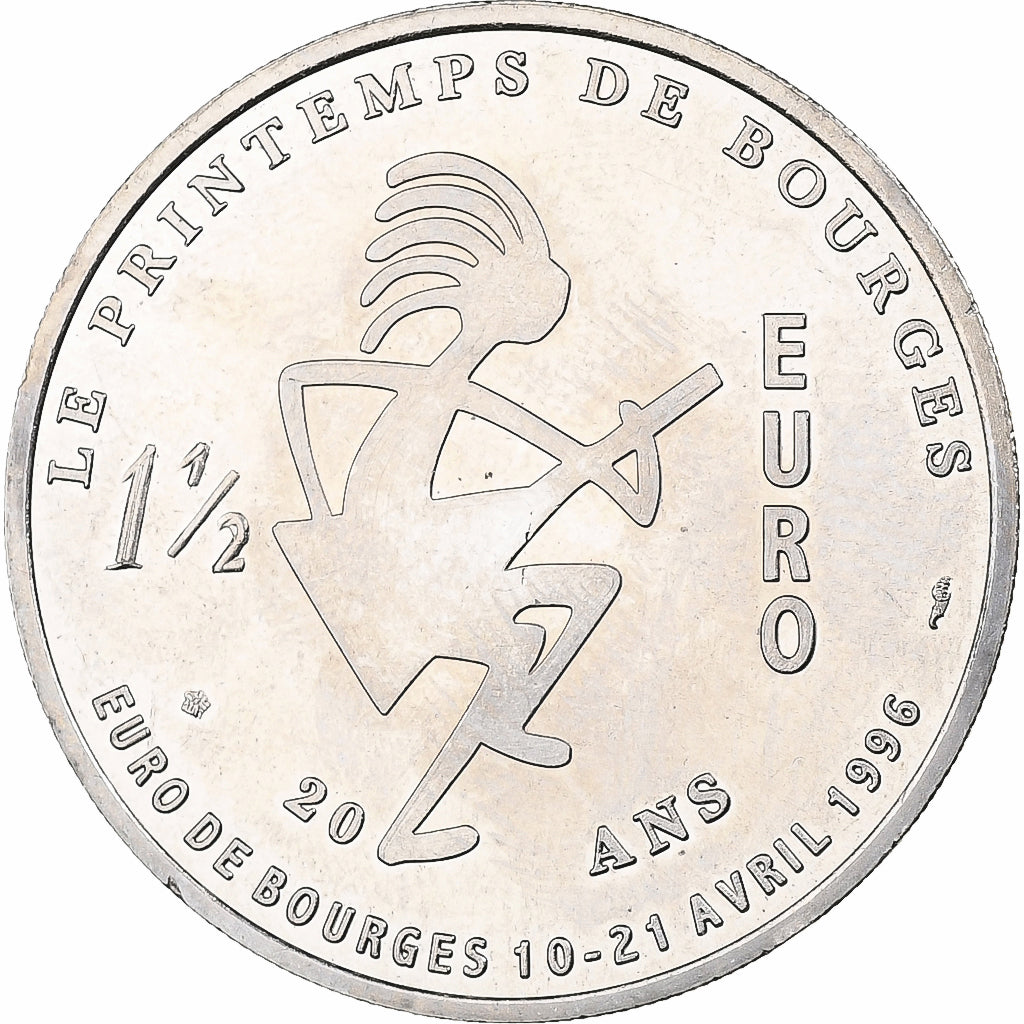 Frankreich, Medaille, 1,5 Euro - Printemps de Bourges, 1996, Kupfer-Nickel, VZ