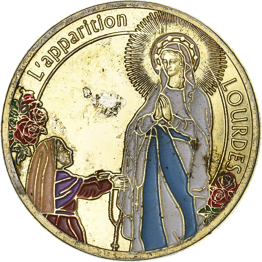 Francia, ficha, Lourdes - L'Apparition, Rame-nichel-alluminio, MB+