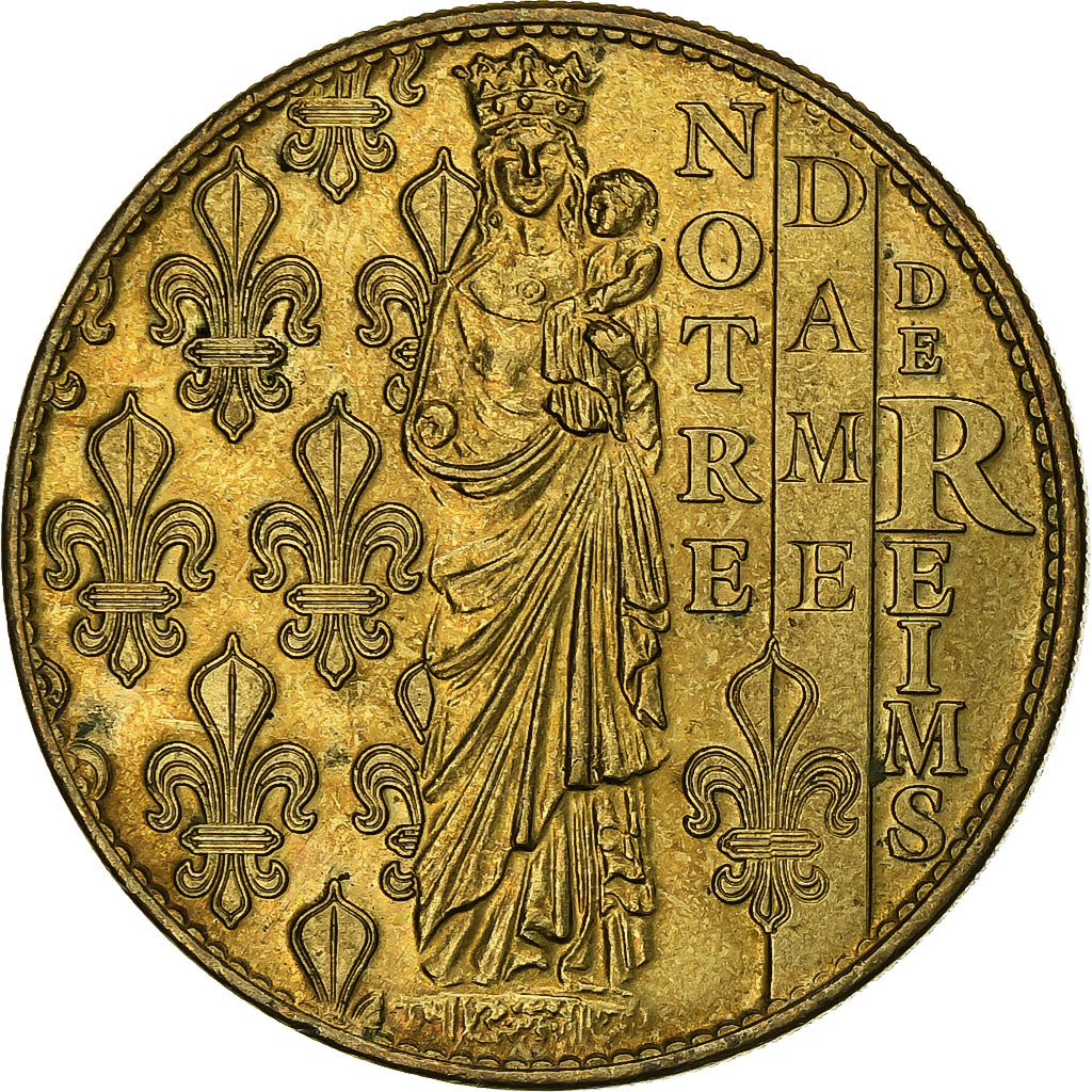 Francja, Token, Cathédrale Notre Dame de Reims, Miedzionikiel Aluminium