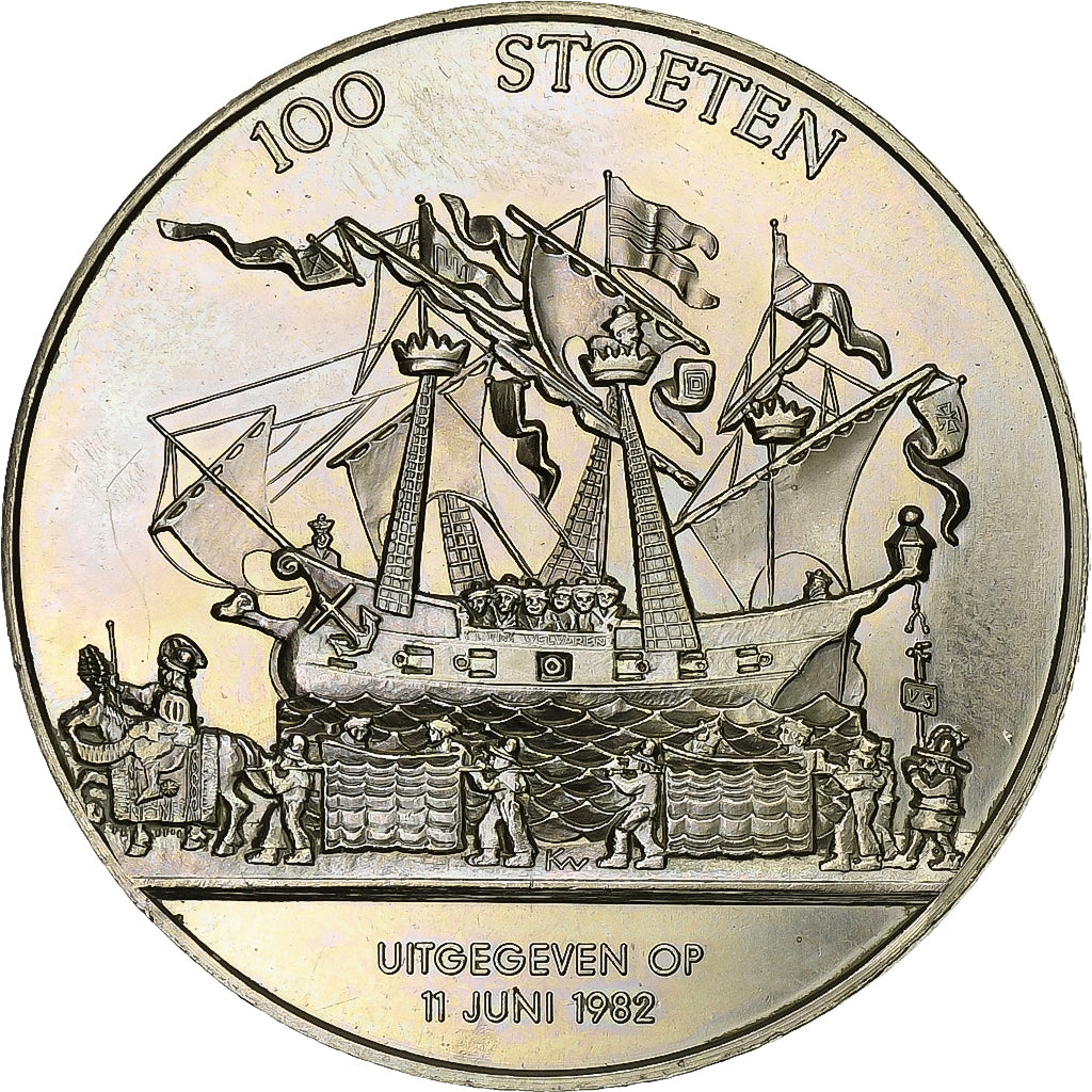 Bélgica, Token, 100 Stoeten - Antwerpen, 1982, Níquel-Latão, AU(55-58)