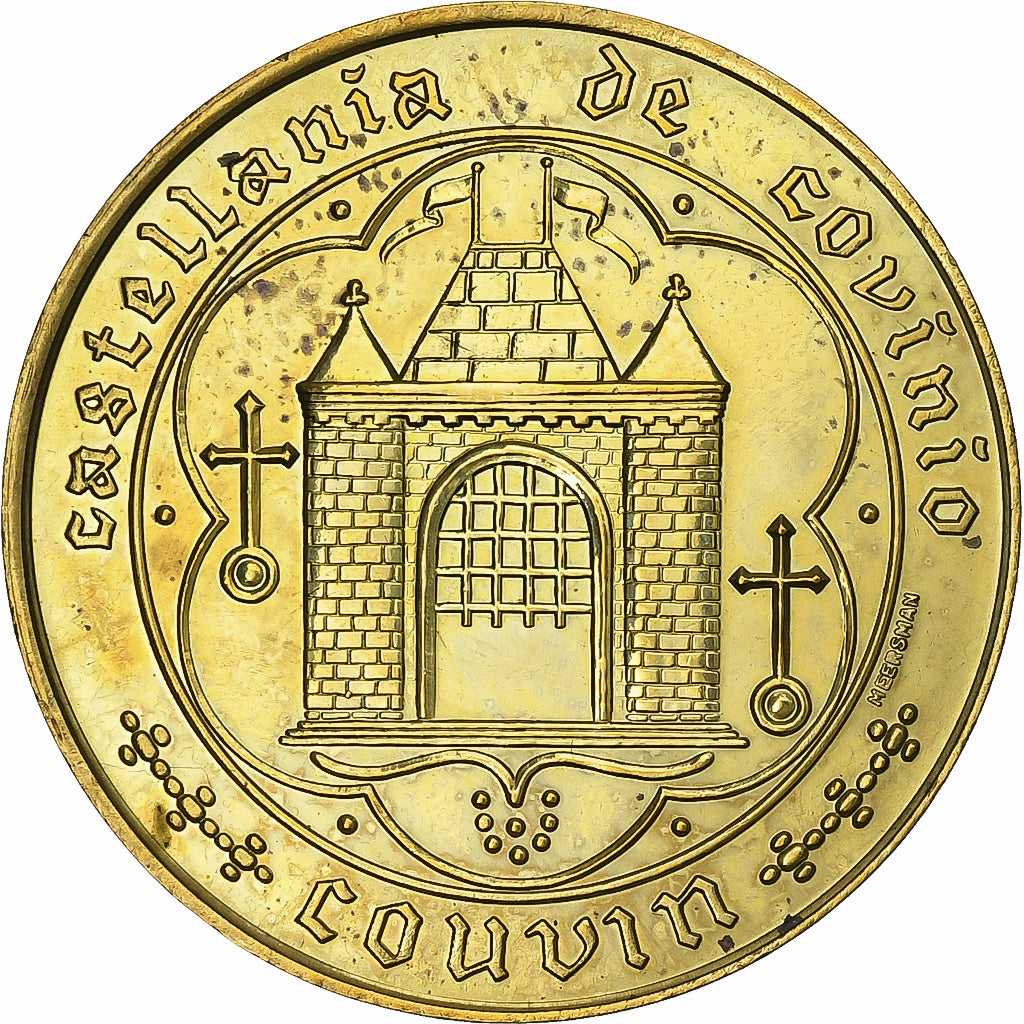 Bélgica, Token, 50 Liards, 1980, Aço Cromado a Latão, AU(55-58)