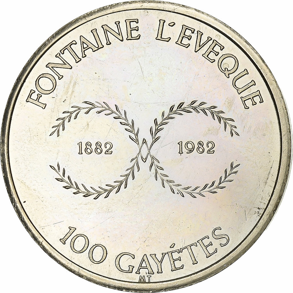 Bélgica, Token, 100 Gayetes, Fontaine-l'Evêque, 1982, Níquel-Latão