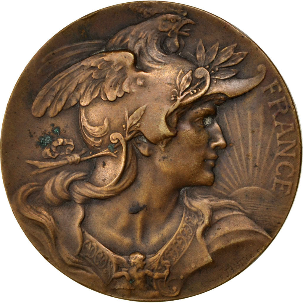 Frankrijk, Medaille, French Third Republic, Bronzen, Bottée, ZF+