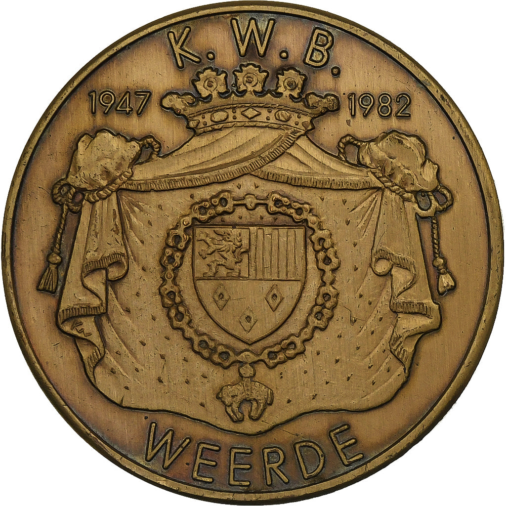 Bélgica, Token, 100 Flamigers - Weerde, 1982, Bronze, AU(55-58)