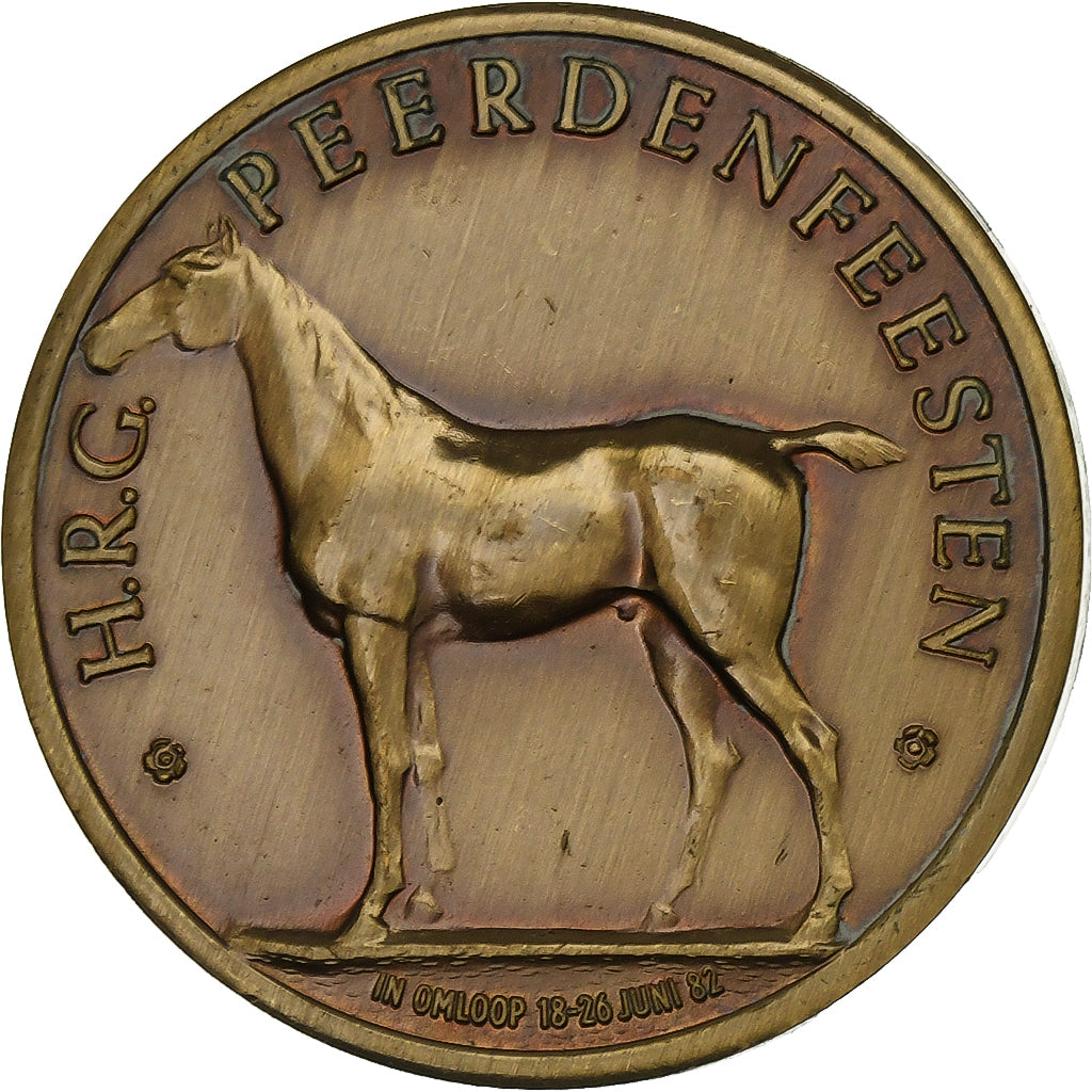 Bélgica, zeton, 100 houtlanders, 1982, Bronce, EBC