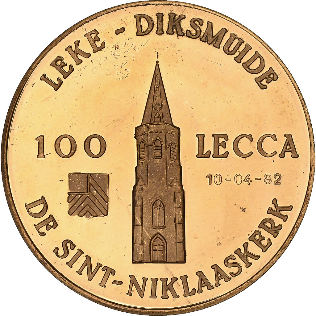 Bélgica, zeton, 100 Lecca, 1982, Bronce, EBC