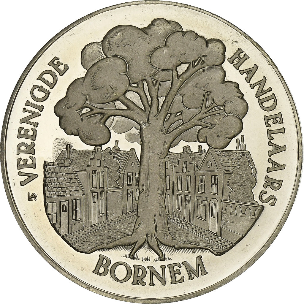 Bélgica, Token, 100 Manden - Bornem, 1982, Níquel-Latão, AU(55-58)