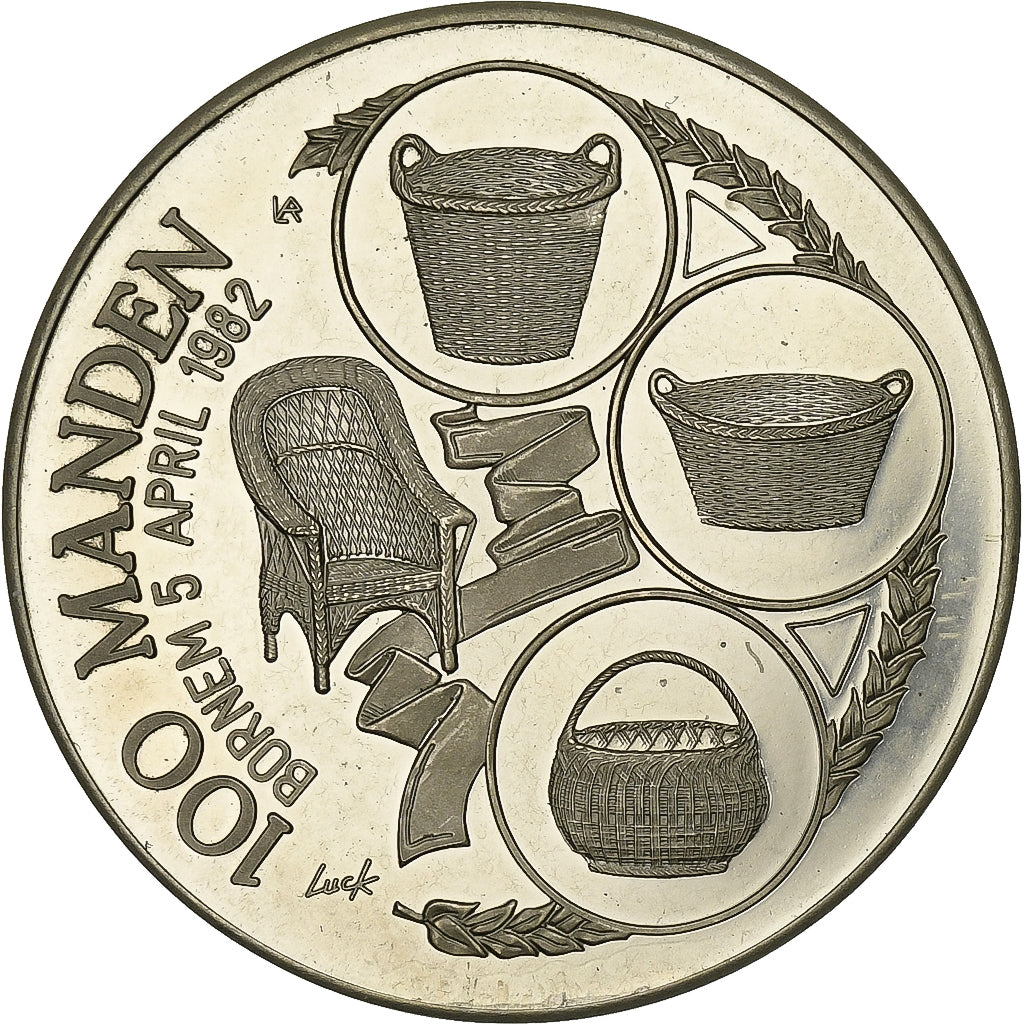 Bélgica, Token, 100 Manden - Bornem, 1982, Níquel-Latão, AU(55-58)