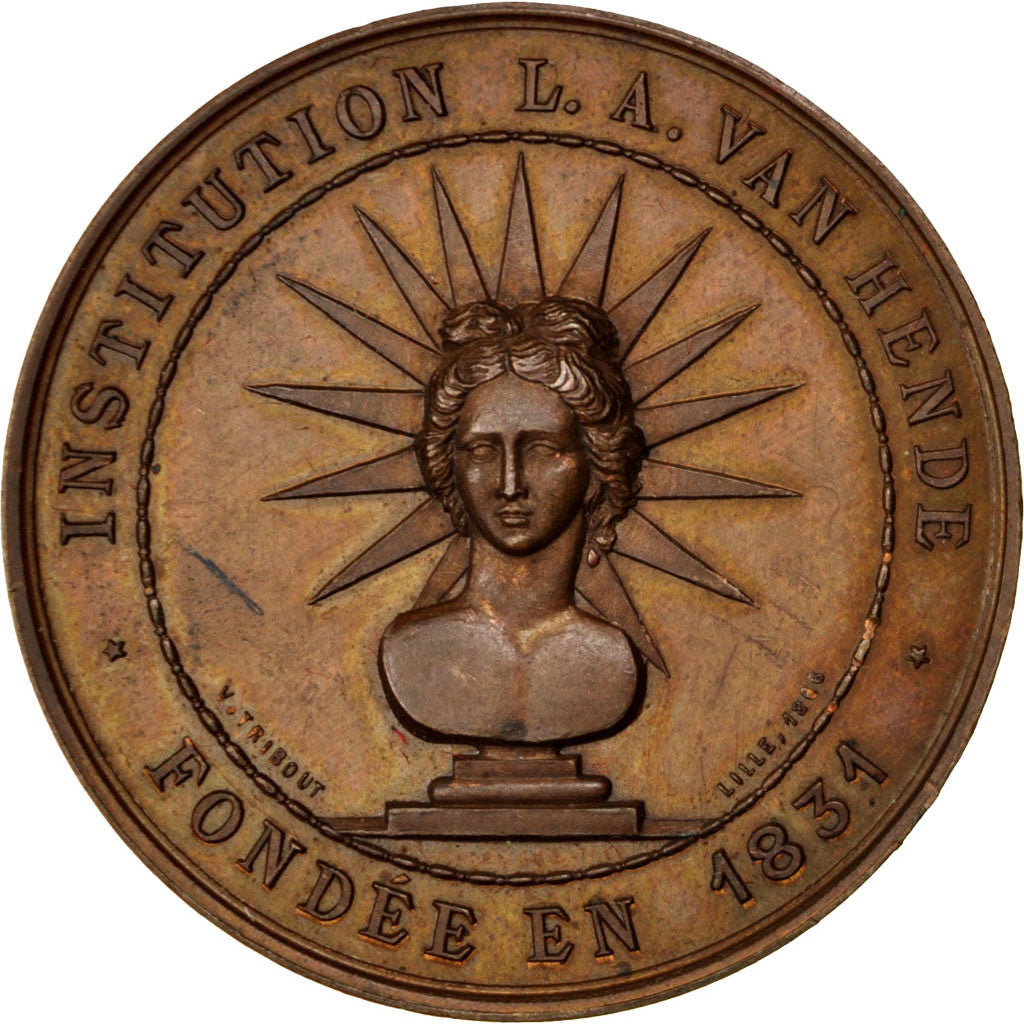 França, medalha, Segundo Império Francês, 1866, Cobre, AU(55-58)