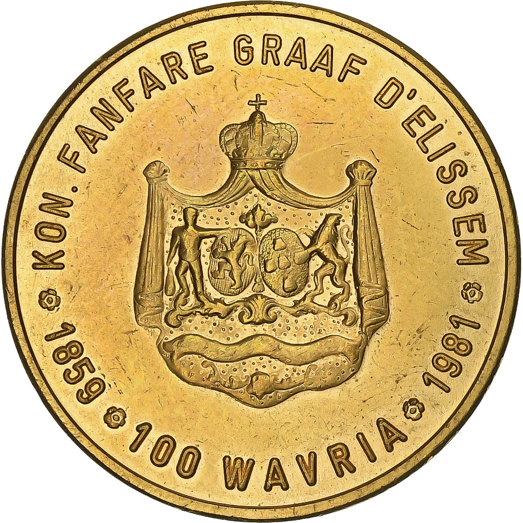 Belgium, Token, 100 Wavria, 1981, Copper, AU(55-58)