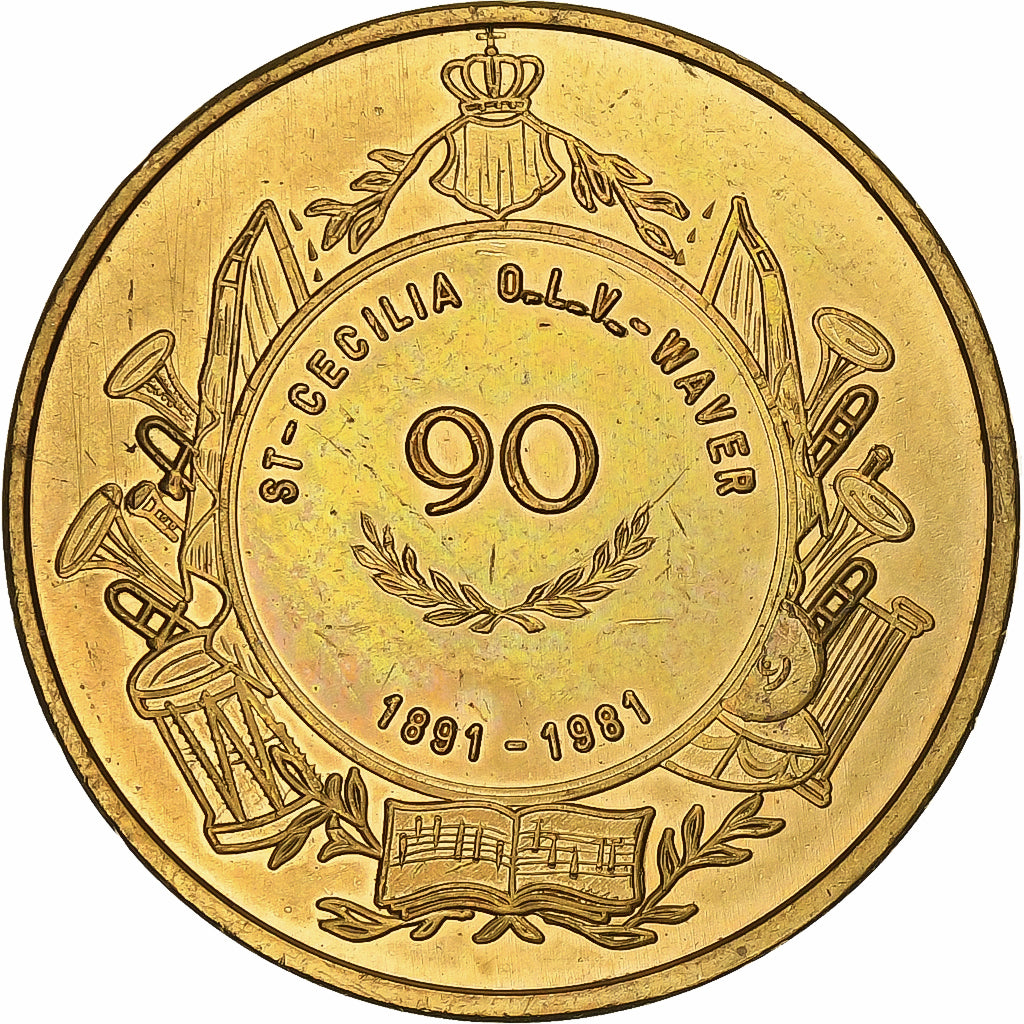 Bélgica, zeton, 100 Cecilia, 1981, Cobre, EBC