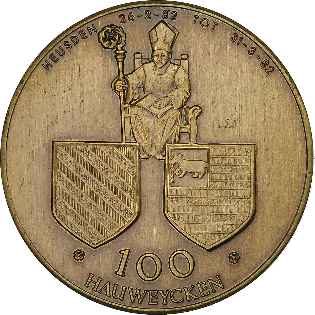Bélgica, zeton, 100 Hauwecken - Heusden, 1982, Bronce, EBC
