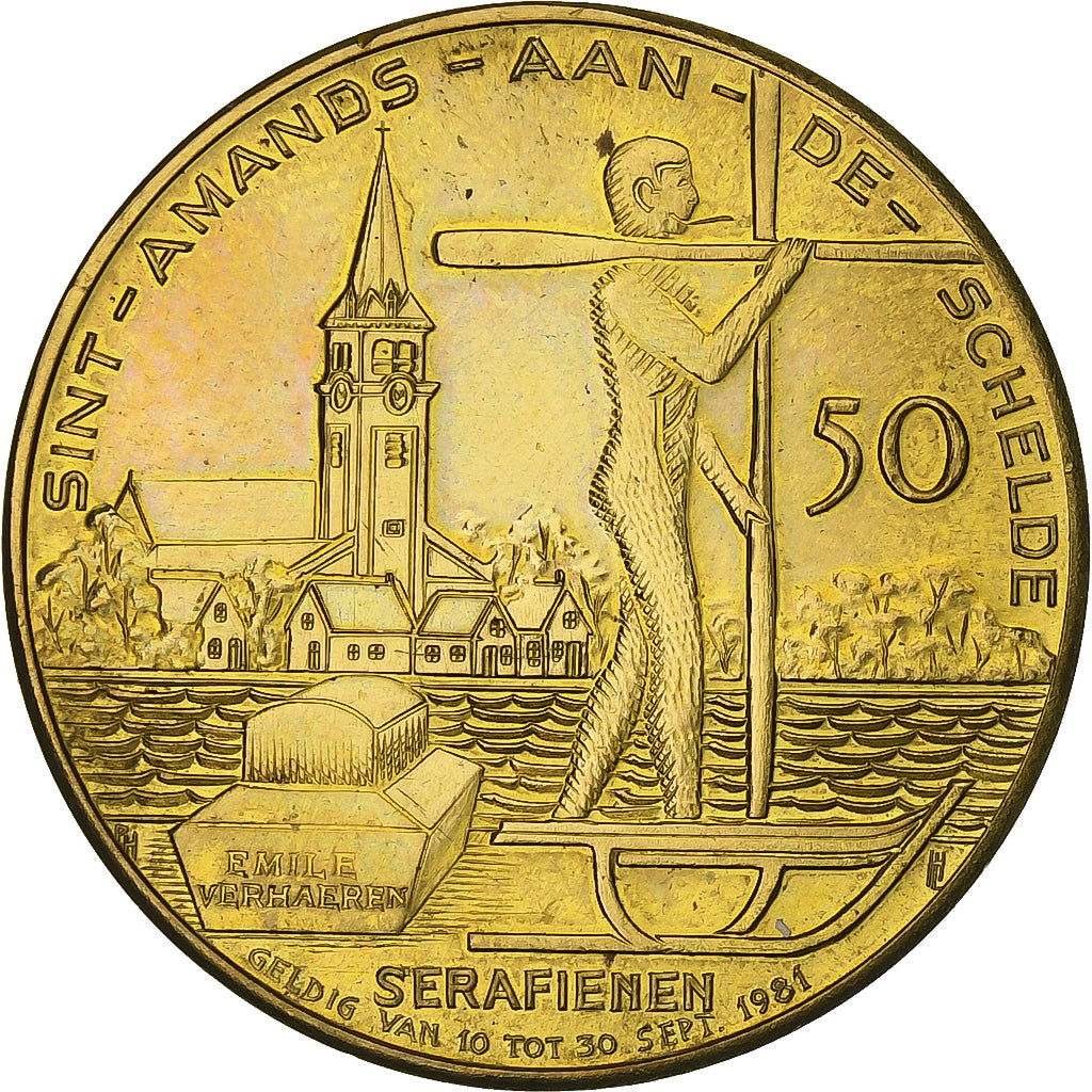Belgique, Jeton, 50 serafienen Saint Amand sur l'Escaut, 1981, Bronze, SUP