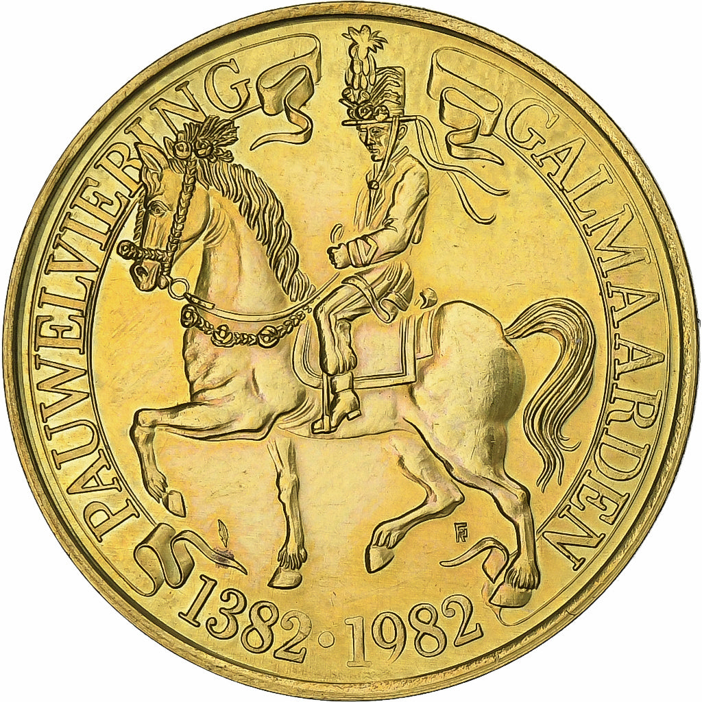 Belgio, ficha, 50 Pluik - Galmaarden, 1982, Acciaio placcato ottone, SPL-