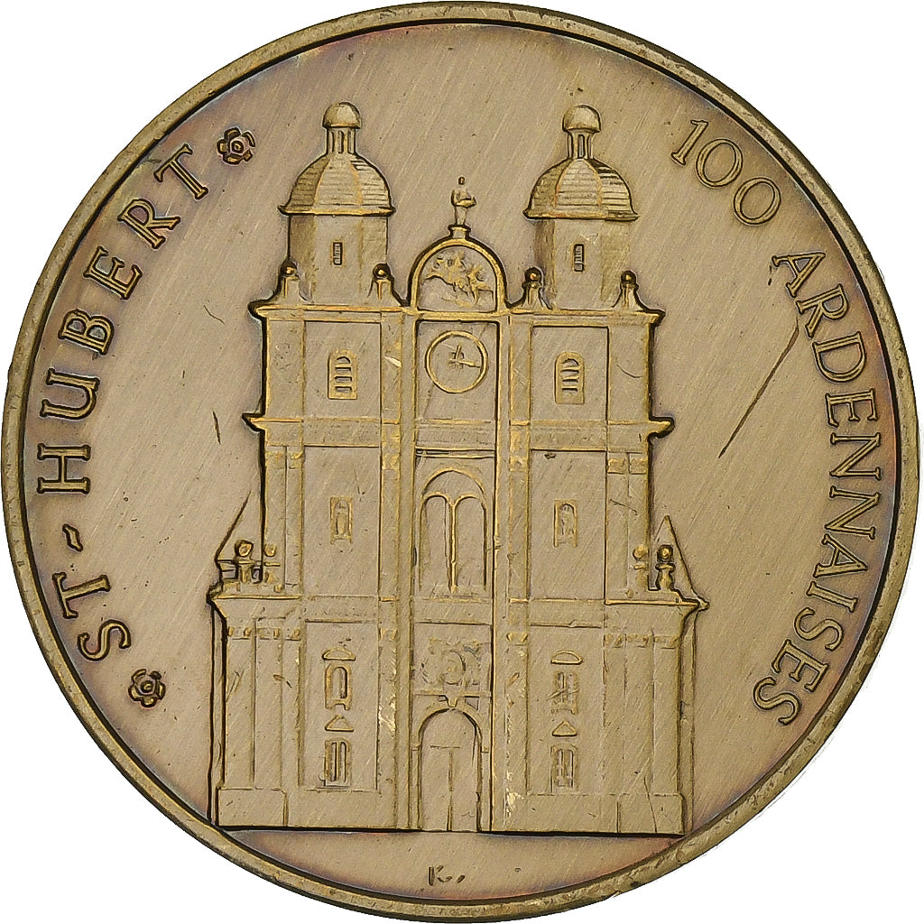 Bélgica, Token, 100 Ardennaises - St Hubert, 1982, Bronze, AU(55-58)