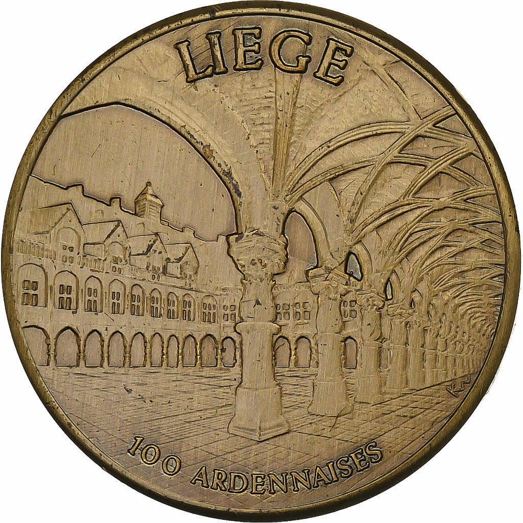 Belgio, ficha, 100 Ardennaises - Liège, 1982, Bronzo, SPL-