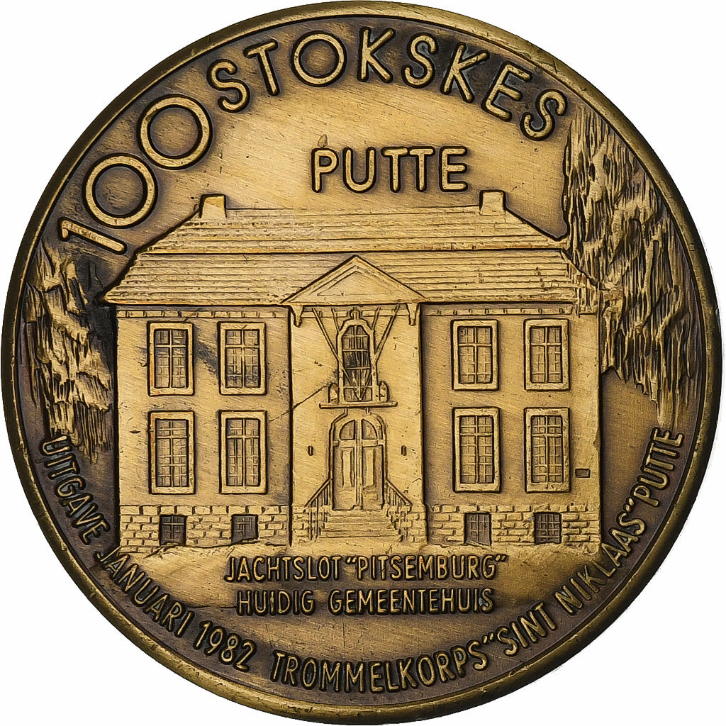 Belgio, ficha, 100 Stokskes - Putte, 1982, Bronzo, SPL-