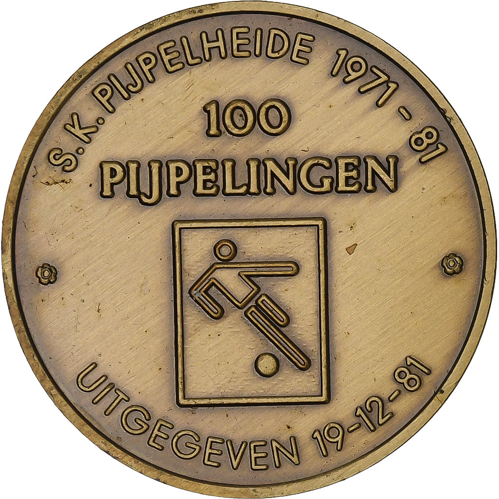 Belgio, ficha, 100 Pijpelingen - Pijpelheide, 1981, Bronzo, SPL-