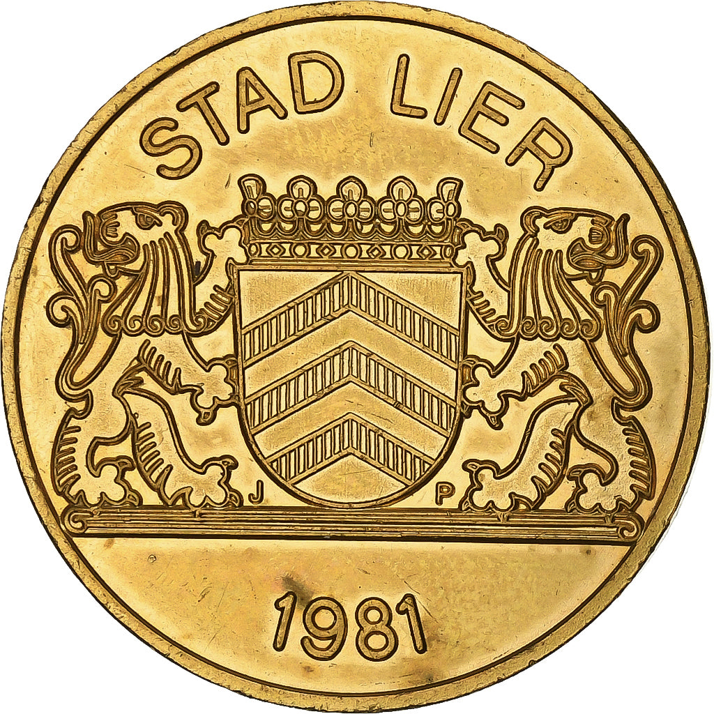 Belgio, ficha, 50 Liere - Lier, 1981, Bronzo, SPL-