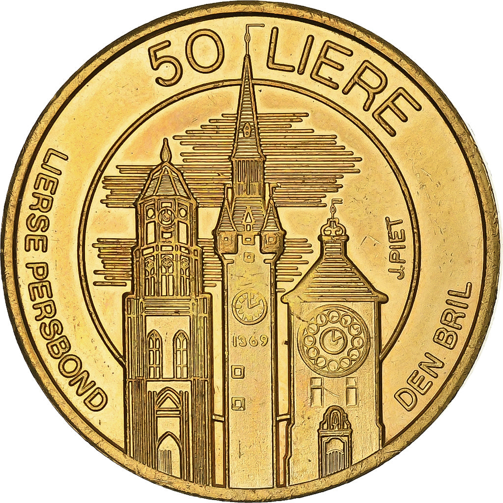 Belgio, ficha, 50 Liere - Lier, 1981, Bronzo, SPL-