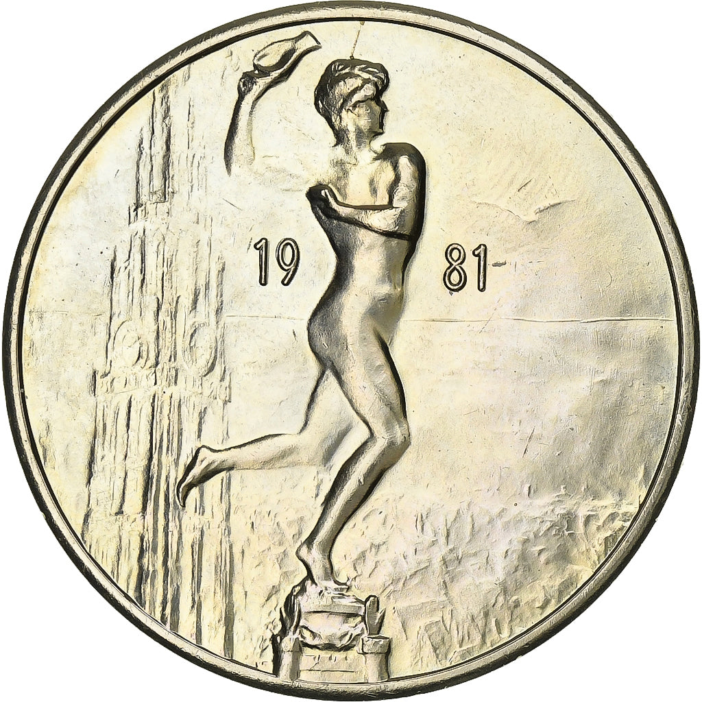 Belgio, ficha, 50 Brabo's - Antwerpen, 1981, Nichel-ottone, SPL-