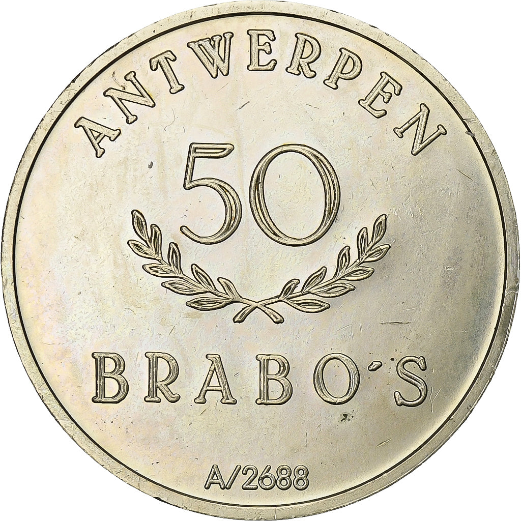 Belgio, ficha, 50 Brabo's - Antwerpen, 1981, Nichel-ottone, SPL-