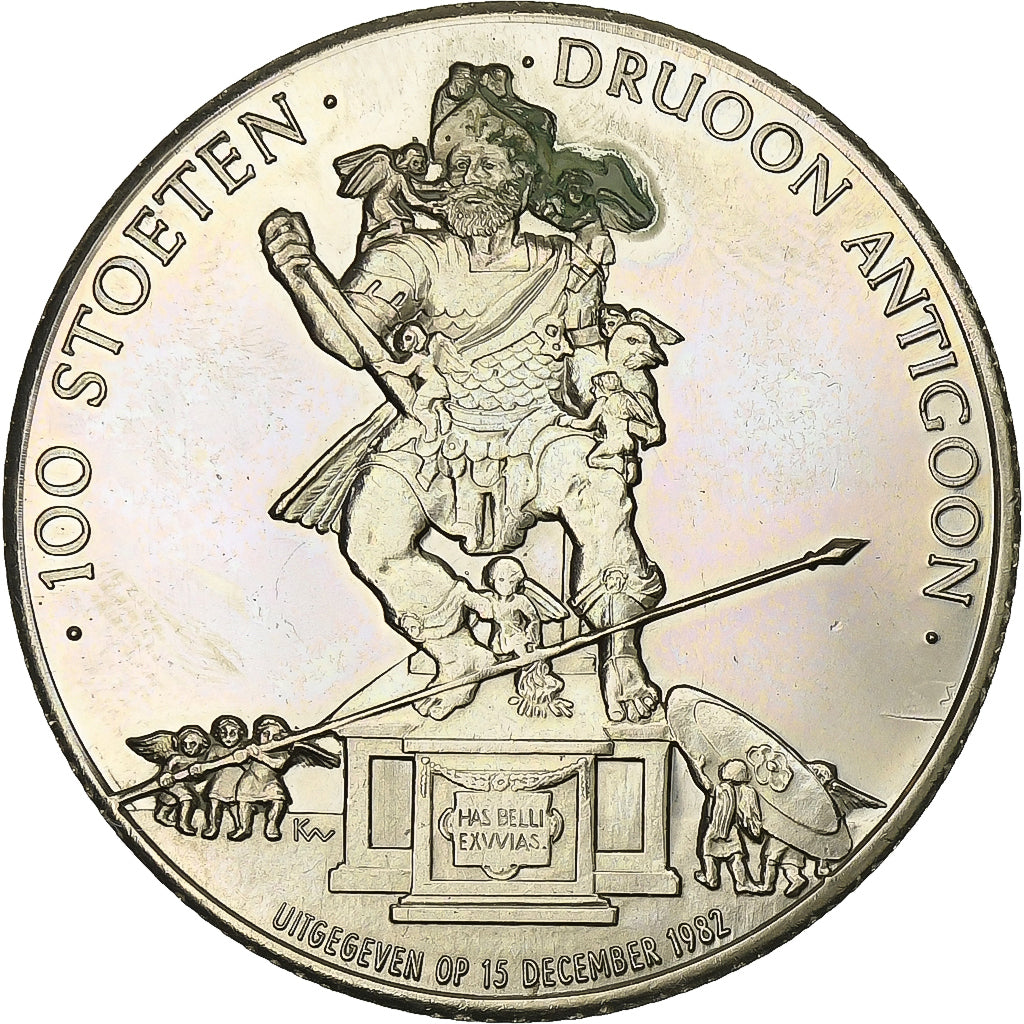 België, Token, 100 Stoeten, 1982, Nickel-brass, PR