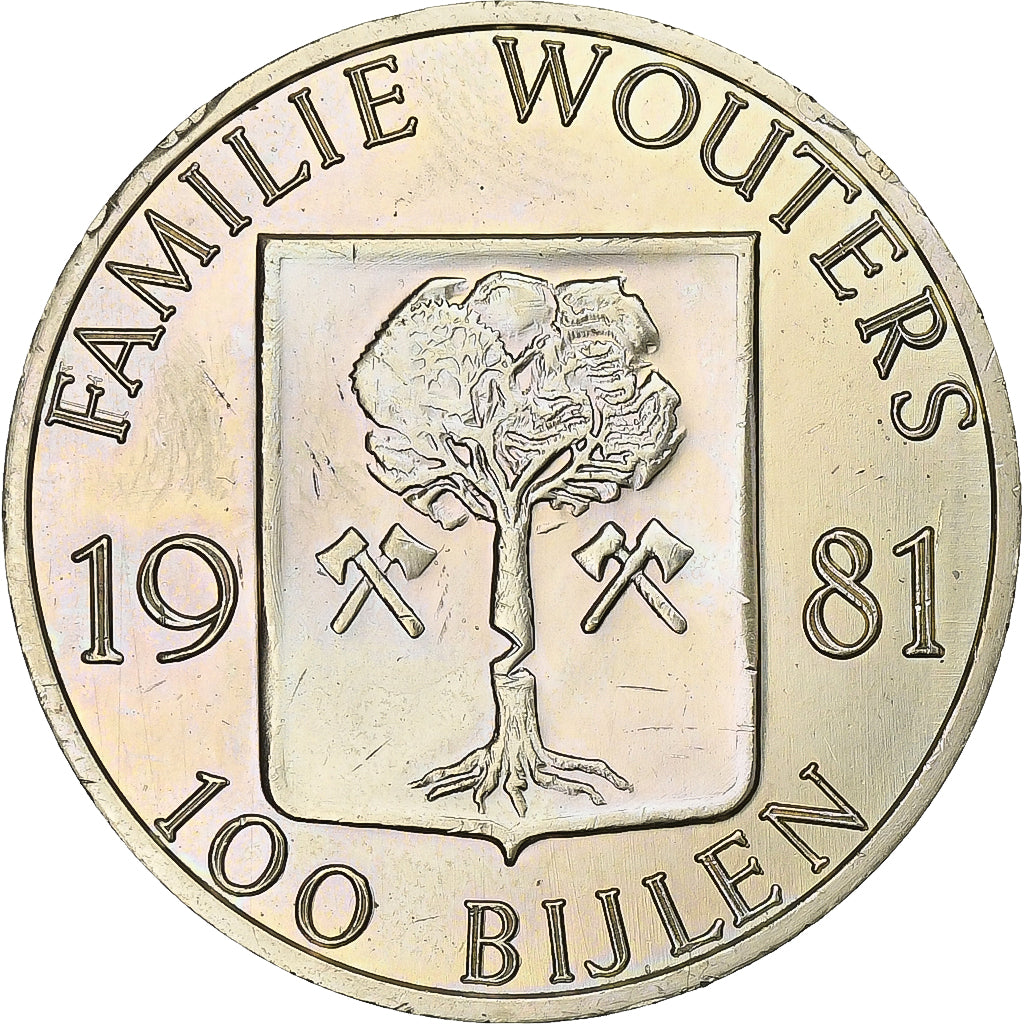 België, Token, 100 Bijlen - Deurne, 1981, Nickel-brass, PR