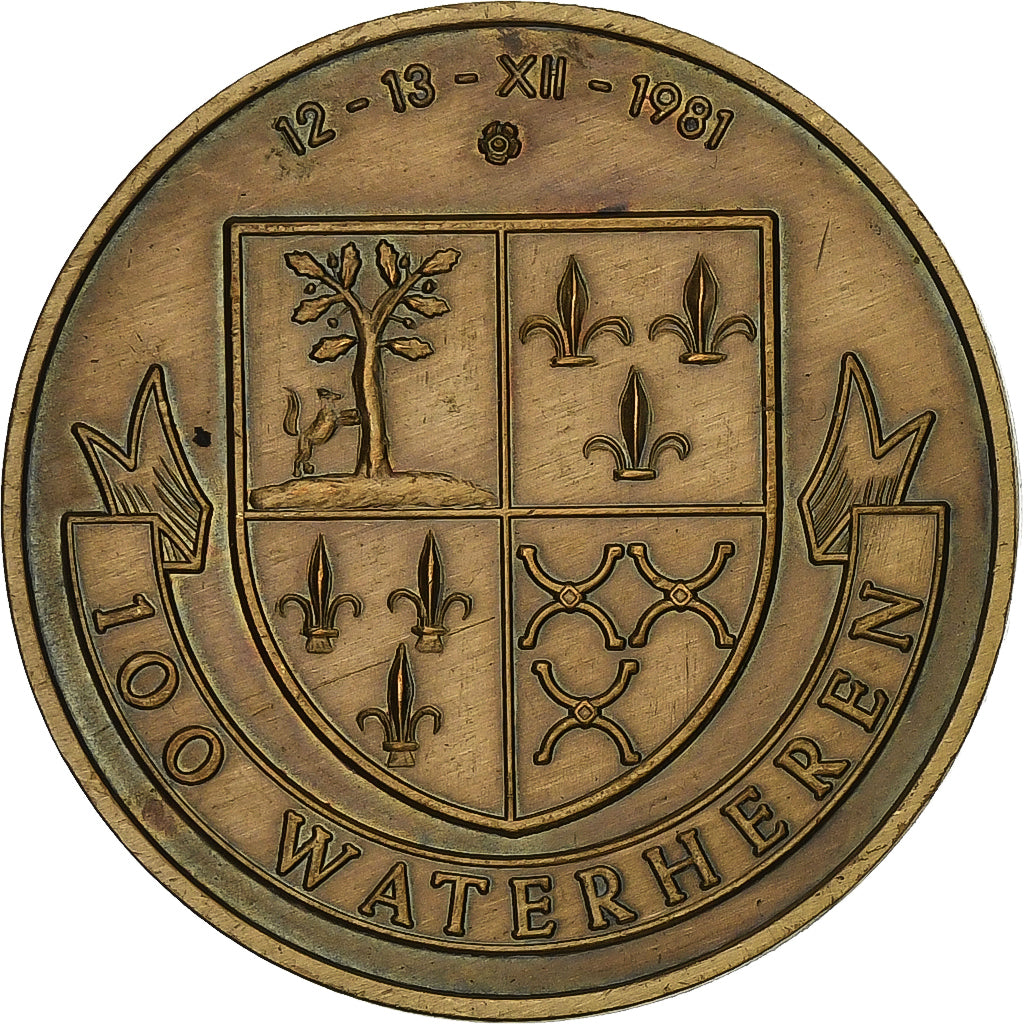 België, Token, 100 Waterheren - Kortenberg, 1981, Bronzen, PR