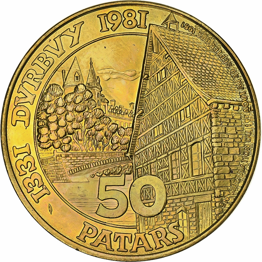 België, Token, 50 Patars - Durbuy, 1981, Brass plated steel, PR