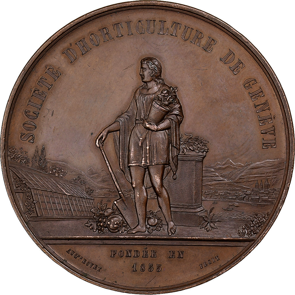 France, Medal, Société d'horticulture de Genève, 1909, Bronze, AU(50-53)