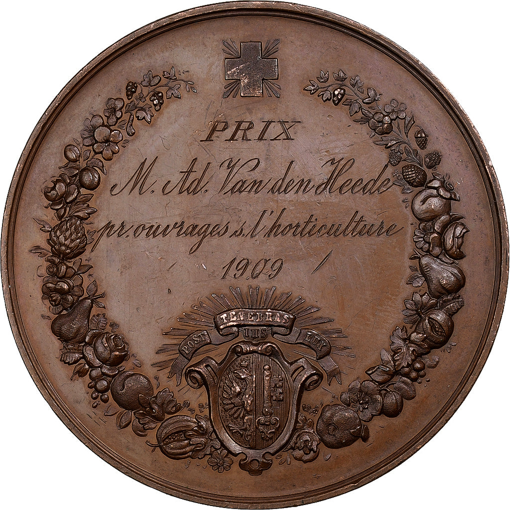 France, Medal, Société d'horticulture de Genève, 1909, Bronze, AU(50-53)