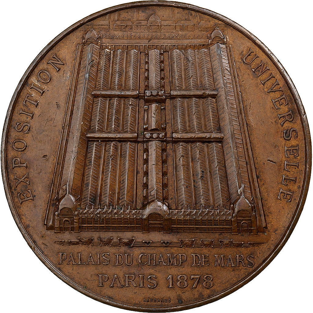 France, Medal, Exposition universelle, Palais du Champ de Mars, 1878, Bronze