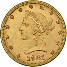 United States, $10, Eagle, Coronet Head, 1881, Philadelphia, Gold, MS(60-62)