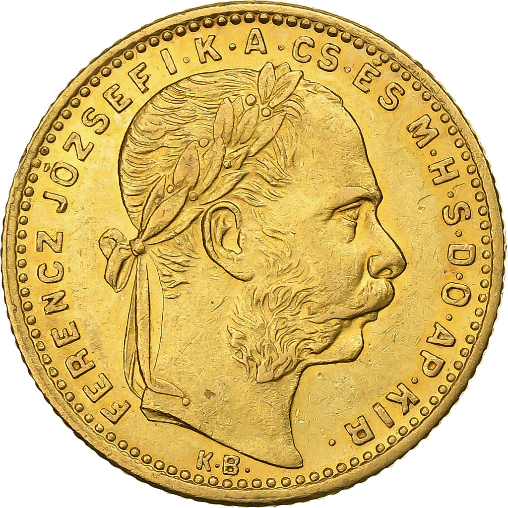 Ungheria, Franz Joseph I, 8 Florins-20 Francs, 1882, Kremnica, Oro, SPL, KM:467