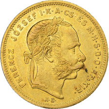Hongarije, Franz Joseph I, 8 Florins-20 Francs, 1877, Kremnica, Goud, PR, KM:455