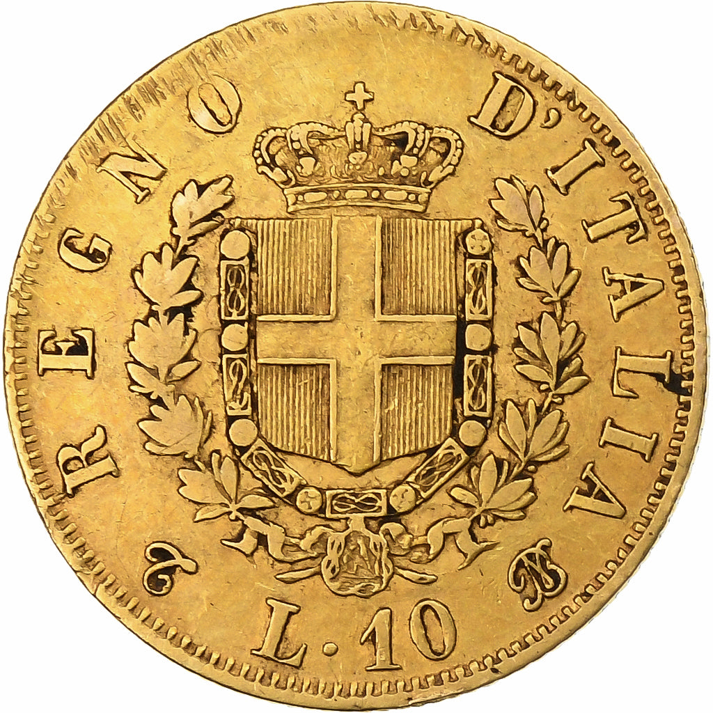 Italia, Vittorio Emanuele II, 10 Lire, 1863, Torino, Oro, BB, KM:9