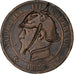 Frankreich, Napoleon III, 10 Centimes, Satirique, 1857, Strasbourg, Bronze, S+