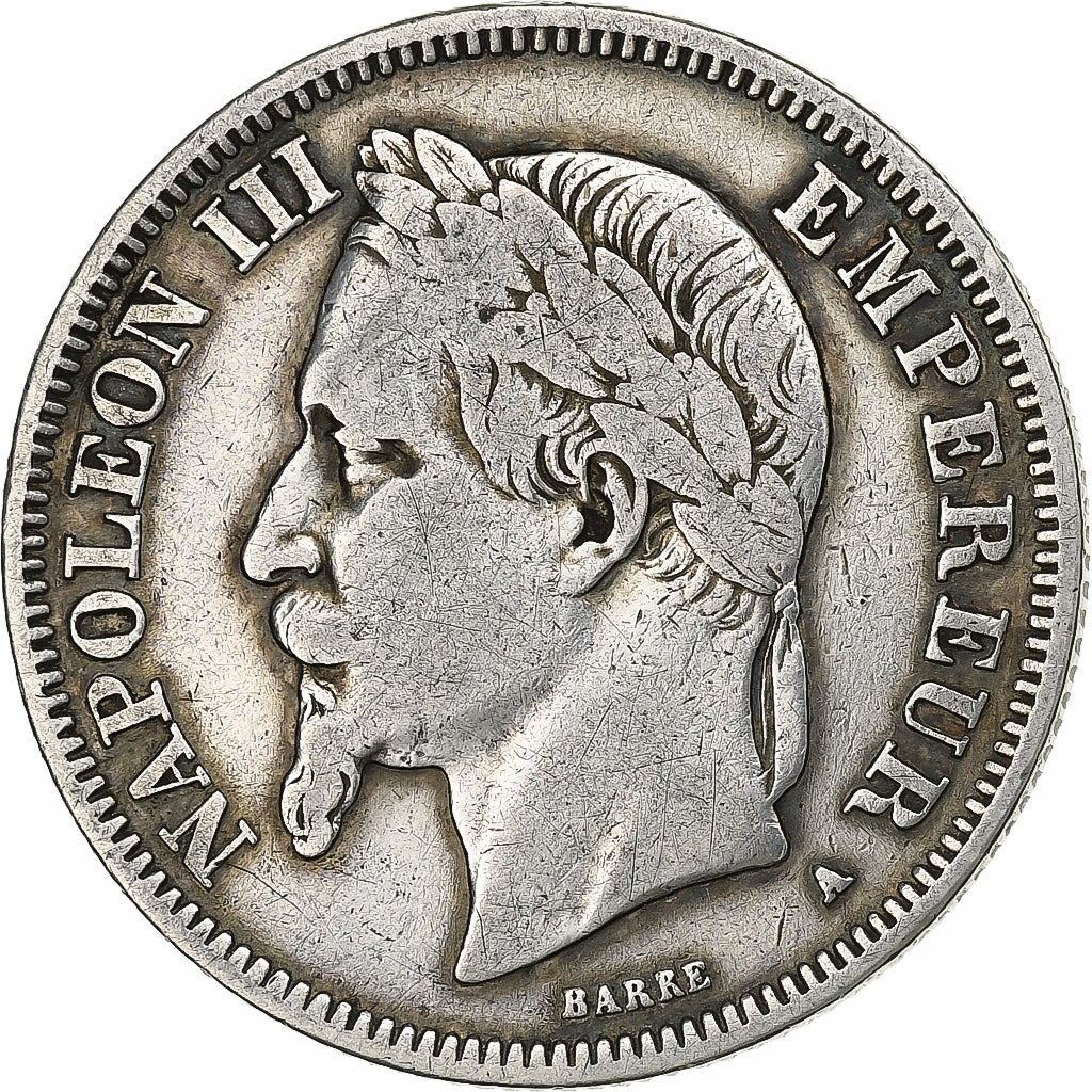 Francia, Napoleon III, 2 Francs, 1868, Paris, Argento, BB, KM:807