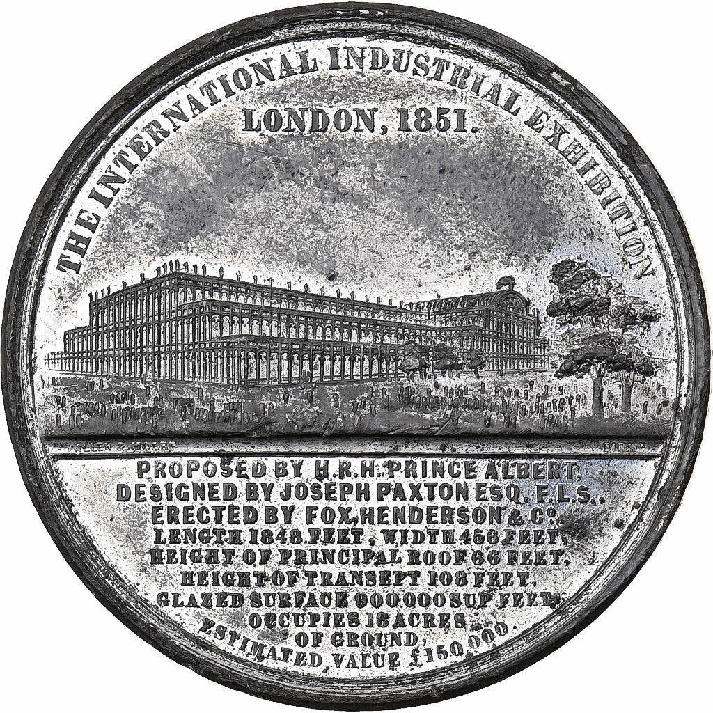 Reino Unido, medalla, Queen Victoria, The Crystal Palace London, 1851, Hojalata