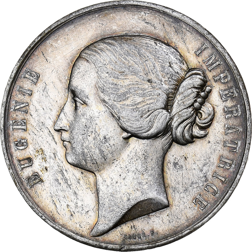 Francia, medaglia, Eugénie Impératrice, Palais de l'Industrie, 1855, Stagno