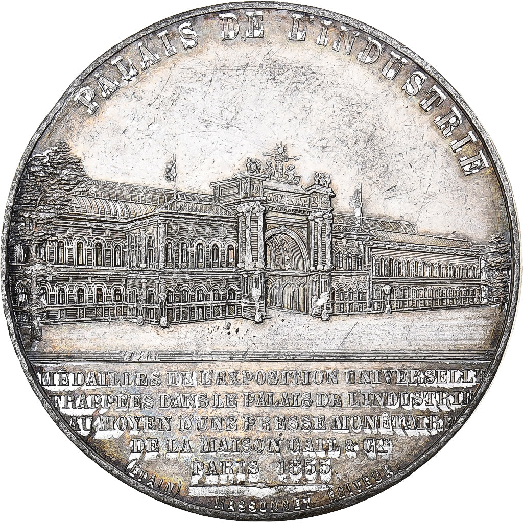 Francia, medaglia, Eugénie Impératrice, Palais de l'Industrie, 1855, Stagno